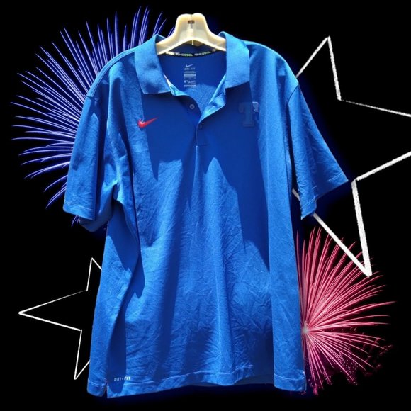 Nike Dri-Fit Men's Royal Blue Short Sleeve Golf Polo T Shirt Size XL T  Logo - Picture 1 of 6